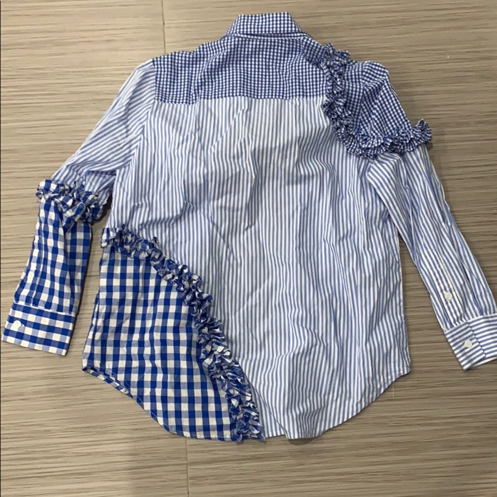 Mixed Print Button Down Top - image 4